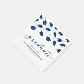 Serviette En Papier Moderne Bleu Blanc Graduation (Coin)