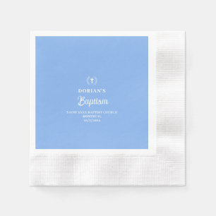 Serviette En Papier Moderne Blue Boy   Baptême   Merci 