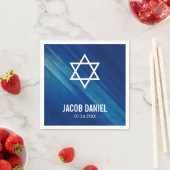 Serviette En Papier Moderne Blue Grunge Bar Mitzvah (En situation)
