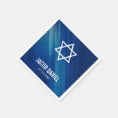 Serviette En Papier Moderne Blue Grunge Bar Mitzvah (Coin)