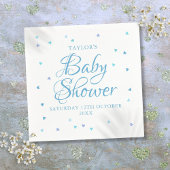 Serviette En Papier Moderne Blue Love Hearts Baby Boy Shower Sprinking