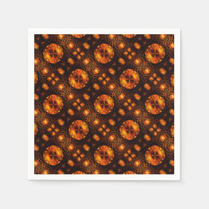Serviette En Papier Moderne Bohème Élégante Motif Abstrait Art en Or #