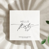 Serviette En Papier Moderne Bonjour Trente-Trente-Anniversaire Script