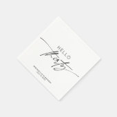 Serviette En Papier Moderne Bonjour Trente-Trente-Anniversaire Script (Coin)