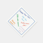 Serviette En Papier Moderne Bonne année dans différentes langues (Coin)
