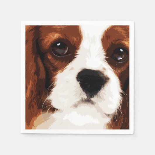 Serviette En Papier moderne brun Cavalier King Charles Spaniel (Devant)