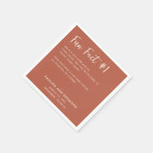 Serviette En Papier Moderne Burning Orange Mariage simple (Coin)