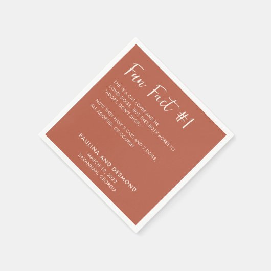 Serviette En Papier Moderne Burning Orange Mariage simple (Coin)