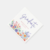 Serviette En Papier Moderne Chic Aquarelle Florale Graduation (Coin)