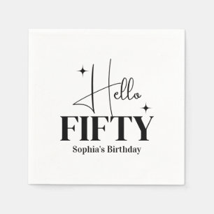 Serviette En Papier Moderne Chic Bonjour Cinquante 50e Anniversaire Pe