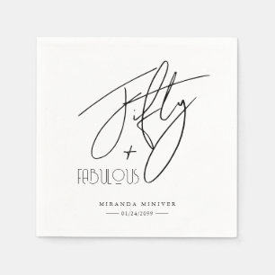 Serviette En Papier Moderne Chic Cinquante et FABULEUSE Calligraphie A