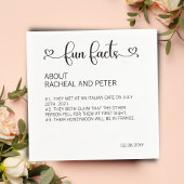 Serviette En Papier Moderne Chic Coeur amusant Faits Script Mariage