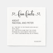 Serviette En Papier Moderne Chic Coeur amusant Faits Script Mariage (Devant)