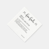 Serviette En Papier Moderne Chic Coeur amusant Faits Script Mariage (Coin)