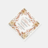 Serviette En Papier Moderne Chic Fleur Sauvage Script 1er Anniversair (Coin)