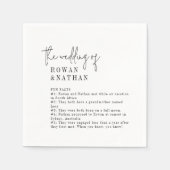 Serviette En Papier Moderne Chic noir et blanc Fun Fun Fun Fun Fun Mar (Devant)