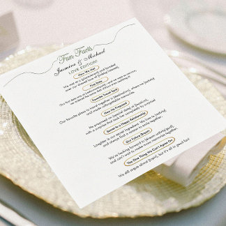 Serviette En Papier Moderne Chic Sage Green Gold Fun Faits Mariage mig