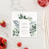 Serviette En Papier Moderne Chic vert feuillage Tropical Mariage (En situation)