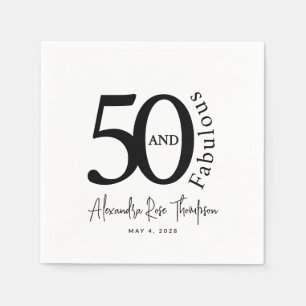 Serviette En Papier Moderne Cinquante ans et Fantastique Fête d'annive