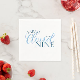 Serviette En Papier Moderne Cloud neuf script simple douche nuptiale