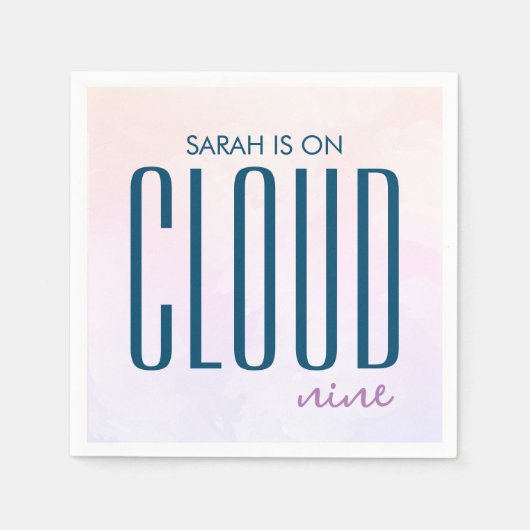 Serviette En Papier Moderne Cloud Nine Pastel Rainbow Fête des mariées (Devant)