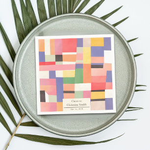 Serviette En Papier Moderne Cute Vivid Couleurs Blocs de retraite