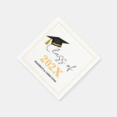 Serviette En Papier Moderne Décontracté Script Twin Graduation Party (Coin)