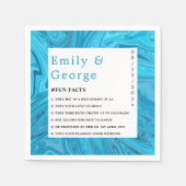 Serviette En Papier Moderne Design tendance Bleu Vagues Abstrait Maria (Devant)