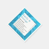 Serviette En Papier Moderne Design tendance Bleu Vagues Abstrait Maria (Coin)