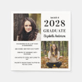 Serviette En Papier Moderne Diplômé Fun Facts 2 Diplôme photo (Devant)