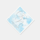 Serviette En Papier Moderne Douce Pastel Bleu Cloud Nine Baby Shower (Coin)