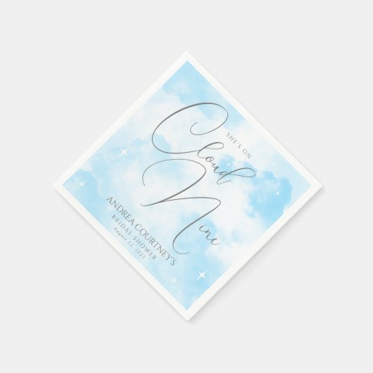 Serviette En Papier Moderne Dreamy Pastel Blue Cloud Neuf Fêtes des ma (Coin)