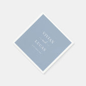 Serviette En Papier Moderne Dusty Blue Formal Minimal Mariage (Coin)