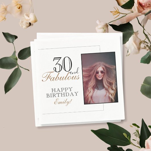 Serviette En Papier Moderne Elegant 30 et fabuleux 30e anniversaire Ph