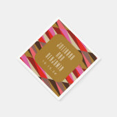 Serviette En Papier Moderne Elégant Art Déco Mariage géométrique perso (Coin)