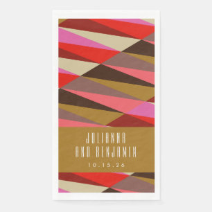 Serviette En Papier Moderne Elégant Art Déco Mariage géométrique perso