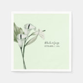 Serviette En Papier Moderne Elégant blanc Calla Lilies Mariage (Devant)
