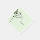 Serviette En Papier Moderne Elégant blanc Calla Lilies Mariage (Coin)