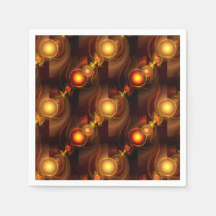 Serviette En Papier Moderne Élégant Bohème Doré Motif d'Art Abstrait #