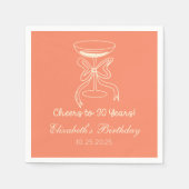 Serviette En Papier Moderne Elégant Cheers à 30 ans Anniversaire servi (Devant)