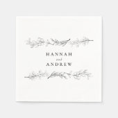 Serviette En Papier Moderne Elégant Fleur sauvage Mariage Floral (Devant)