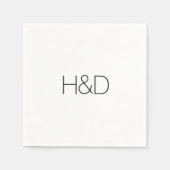 Serviette En Papier Moderne Élégant Monogramme Mariage Simple (Devant)