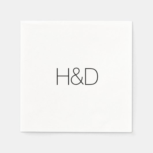 Serviette En Papier Moderne Élégant Monogramme Mariage Simple (Devant)
