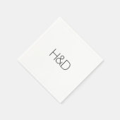 Serviette En Papier Moderne Élégant Monogramme Mariage Simple (Coin)
