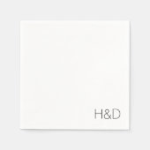 Serviette En Papier Moderne Élégant Monogramme Mariage Simple (Devant)