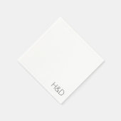 Serviette En Papier Moderne Élégant Monogramme Mariage Simple (Coin)