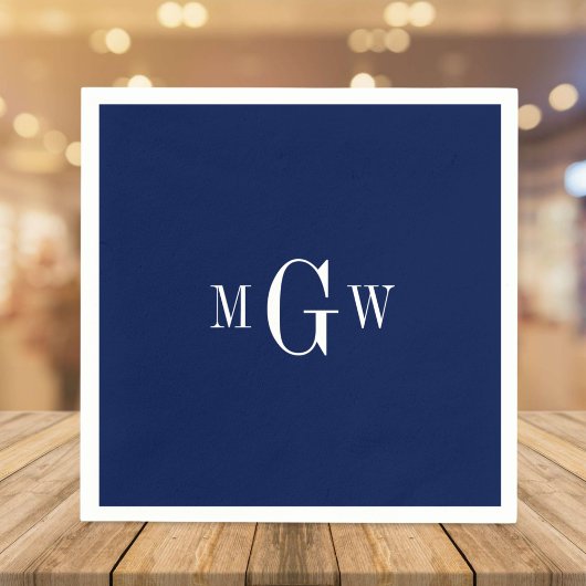 Serviette En Papier Moderne Élégant Monogramme Mariage Simple