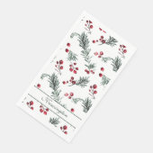 Serviette En Papier Moderne Élégant Noël Botanique Personnalisé (Coin)