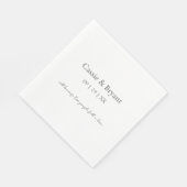 Serviette En Papier Moderne Elegant noir et blanc Mariage simple (Coin)