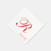 Serviette En Papier Moderne Elegant Nom Mariage initial (Coin)